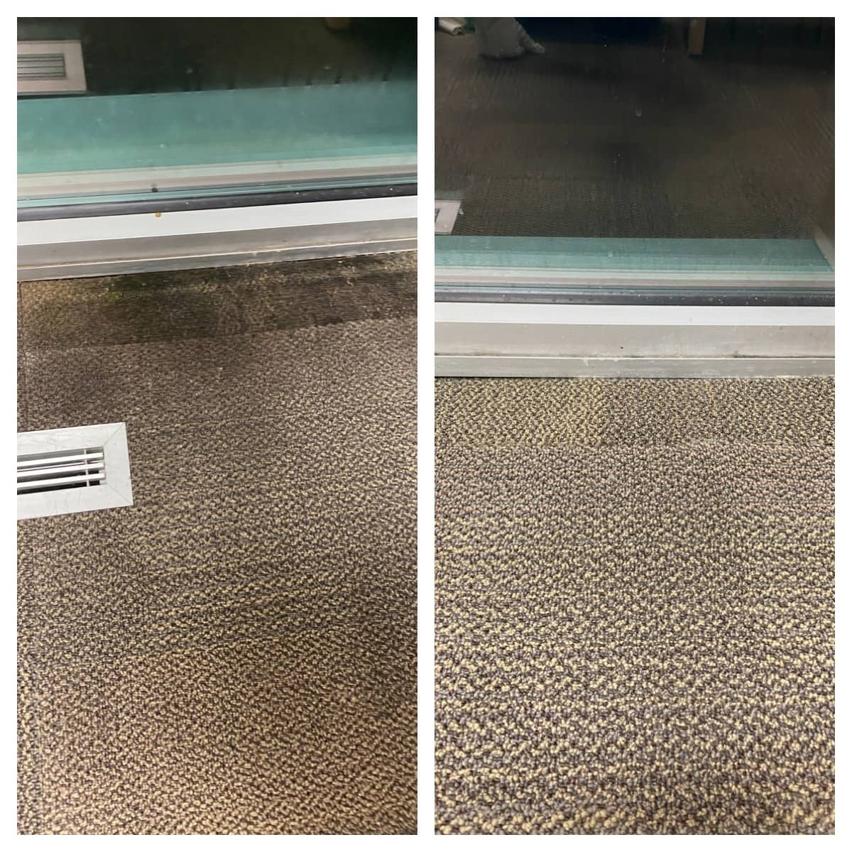 commercial property rug before and after cleaning