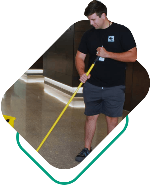 Jeffries professional cleaning floor in commercial property