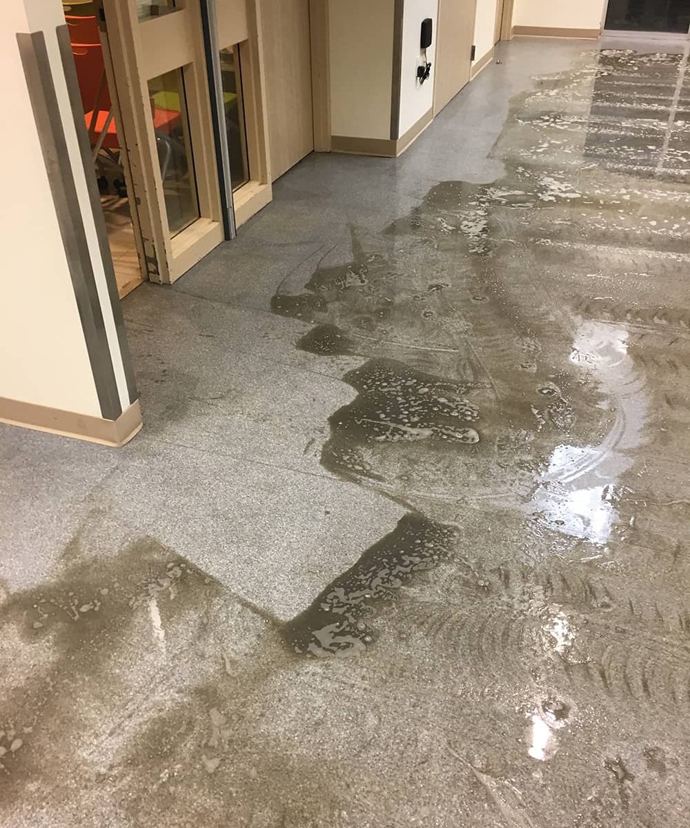 commercial property floor before cleaning